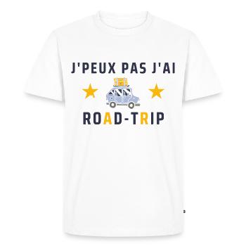 J Peux Pas j ai Road trip - T-shirt Premium bio Homme - blanc - Devant - Nico (187cm)
