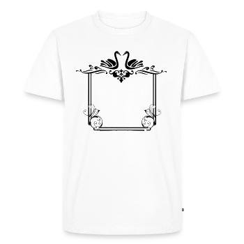 Kissing Swans Black Frame - Men's Premium Organic T-Shirt - white - Front - Nico (187cm)