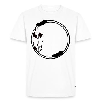 Spring Frame Circle in Black Flowers - Men's Premium Organic T-Shirt - white - Front - Nico (187cm)