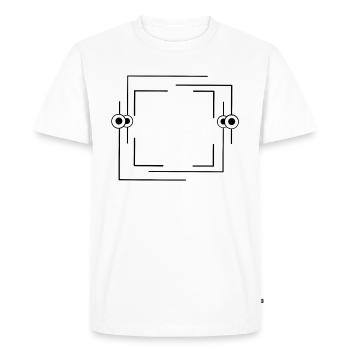 Bordure noire Ligne de tiret Texte de base - T-shirt Premium bio Homme - blanc - Devant - Nico (187cm)