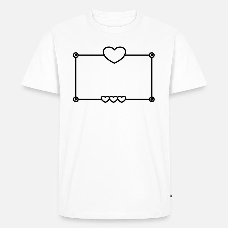 Black Heart Frame Rectangular Shape - Men's Premium Organic T-Shirt - white