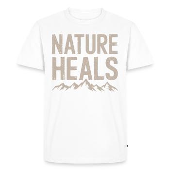 Nature Healing and Wellness Connection Through - Men's Premium Organic T-Shirt - white - Front - Nico (187cm)
