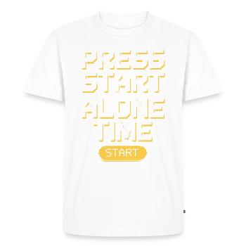 Introverted Gamer Declarer Calm - Men's Premium Organic T-Shirt - white - Front - Nico (187cm)