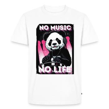 DJ PANDA NO MUSIC NO LIFE - Men's Premium Organic T-Shirt - white - Front - Nico (187cm)