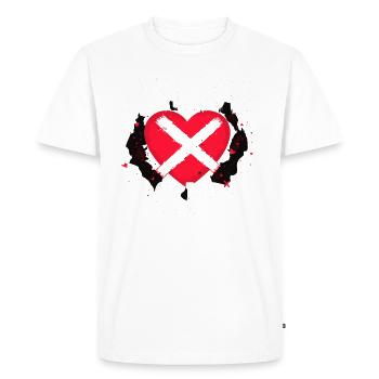 Grunge Saint-Valentin Sombre Romance Amour énervé - T-shirt Premium bio Homme - blanc - Devant - Nico (187cm)