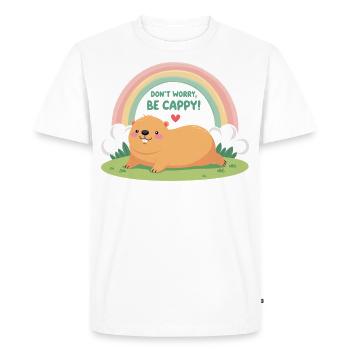 Dont Worry Be Cappy - Men's Premium Organic T-Shirt - white - Front - Nico (187cm)