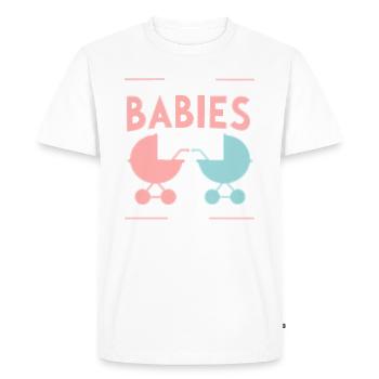Twin Mom Life Double Trouble Parents Power - Men's Premium Organic T-Shirt - white - Front - Nico (187cm)