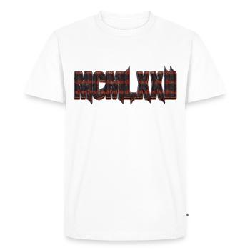 Roman numerals 1972 MCMLXXII - Men's Premium Organic T-Shirt - white - Front - Nico (187cm)