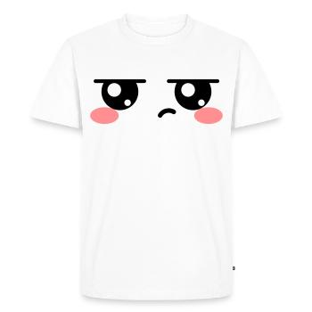 Yeux énervés Kawaii Mignon - T-shirt Premium bio Homme - blanc - Devant - Nico (187cm)