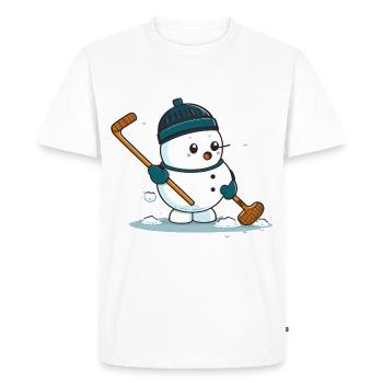 Frosty le gardien de but - T-shirt Premium bio Homme - blanc - Devant - Nico (187cm)