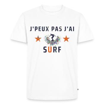 j peux pas j ai surf - T-shirt Premium bio Homme - blanc - Devant - Nico (187cm)