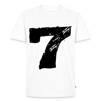 7 Maillot numéro - T-shirt Premium bio Homme - blanc - Devant - Nico (187cm)