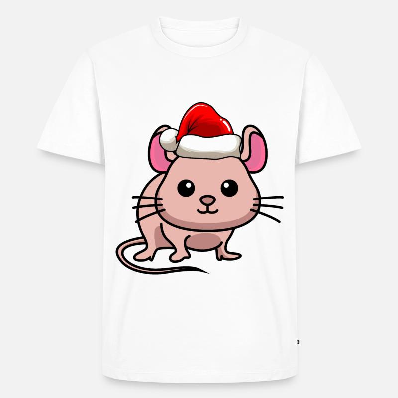 Maus Comic Weihnachten - Männer Premium Bio T-Shirt - Weiß