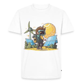 Exploiter le soleil : Explorez le monde du pow solaire - T-shirt Premium bio Homme - blanc - Devant - Nico (187cm)