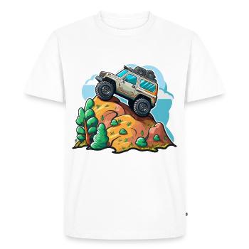The Off-Road Climber - Men's Premium Organic T-Shirt - white - Front - Nico (187cm)