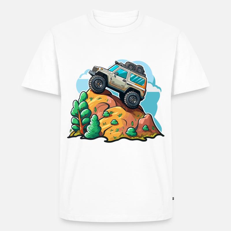 Der Offroad-Kletterer - Männer Premium Bio T-Shirt - Weiß