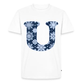Letter U Snowflakes - Men's Premium Organic T-Shirt - white - Front - Nico (187cm)