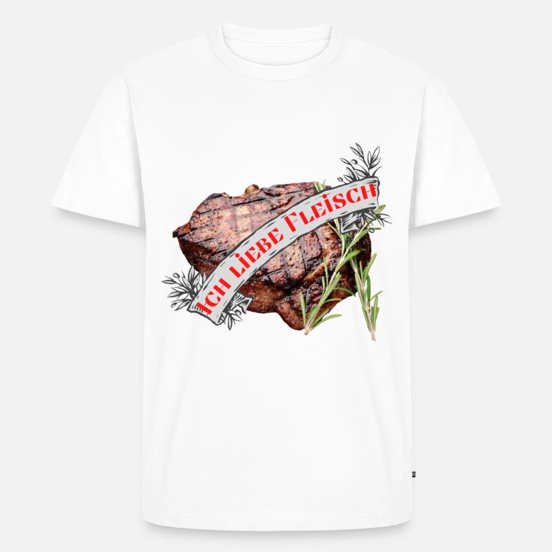 Ich liebe Fleisch - Männer Premium Bio T-Shirt - Weiß
