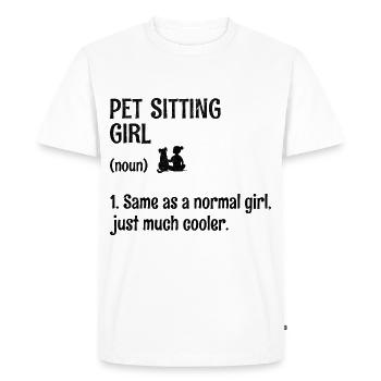 Pet Sitting Girl Pet Sitter Dog and Cat Sitters Do - T-shirt Premium bio Homme - blanc - Devant - Nico (187cm)