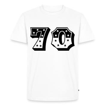 Number 70 - 70th birthday - 70s retro - Men's Premium Organic T-Shirt - white - Front - Nico (187cm)