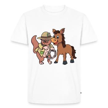 Chat Chats Wild West Taupe Chats Ânes - T-shirt Premium bio Homme - blanc - Devant - Nico (187cm)