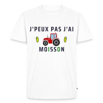 J'peux pas j'ai moisson - T-shirt Premium bio Homme - blanc - Devant - Nico (187cm)