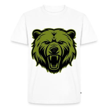 Bear Grizzly Head Silhouette - Men's Premium Organic T-Shirt - white - Front - Nico (187cm)