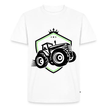 Tracteur Silhouette Agriculture - T-shirt Premium bio Homme - blanc - Devant - Nico (187cm)