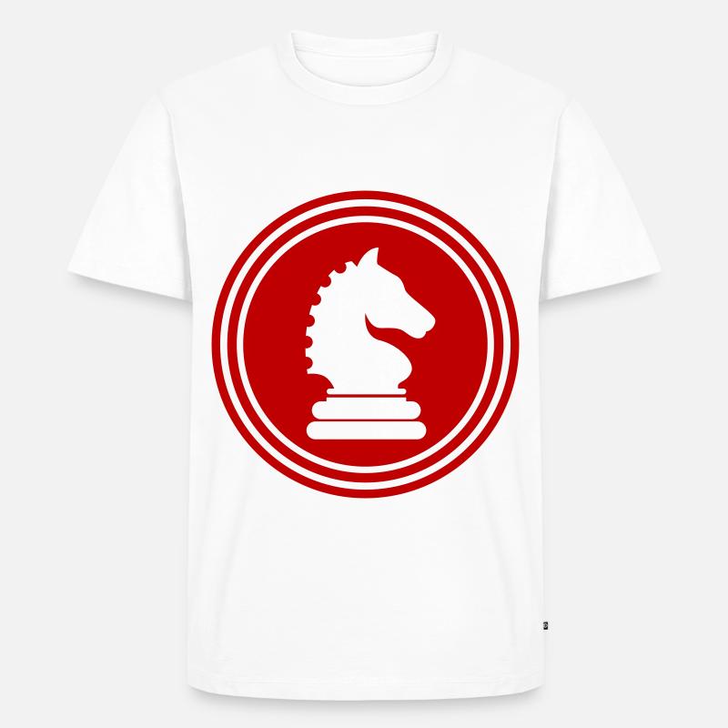 Pferd Schachfigur - Männer Premium Bio T-Shirt - Weiß
