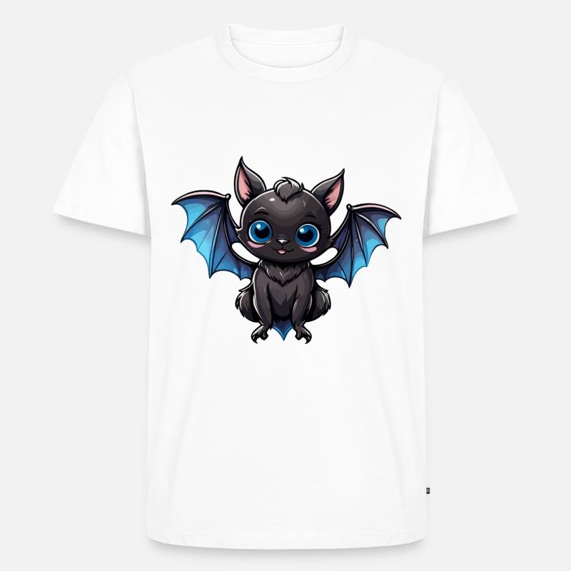 Fledermaus Niedlich Illustration - Männer Premium Bio T-Shirt - Weiß