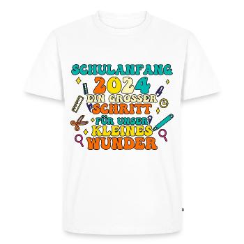 Parents Écolier École primaire Première classe Inscription - T-shirt Premium bio Homme - blanc - Devant - Nico (187cm)