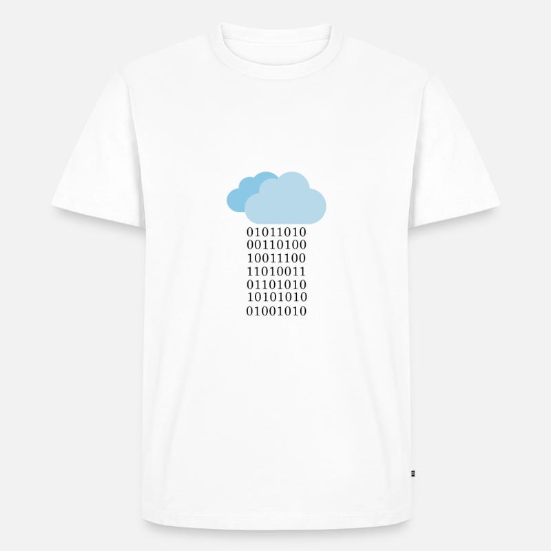 Cloud computing - Binary cloud - Men's Premium Organic T-Shirt - white