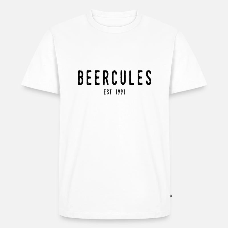 Beercules - Männer Premium Bio T-Shirt - Weiß