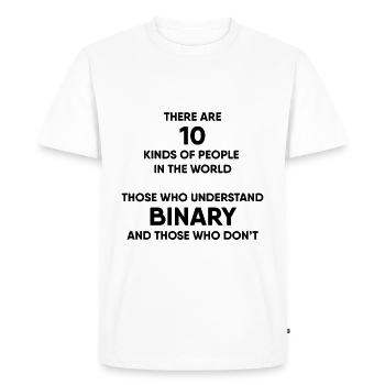 Informatique - système binaire - T-shirt Premium bio Homme - blanc - Devant - Nico (187cm)