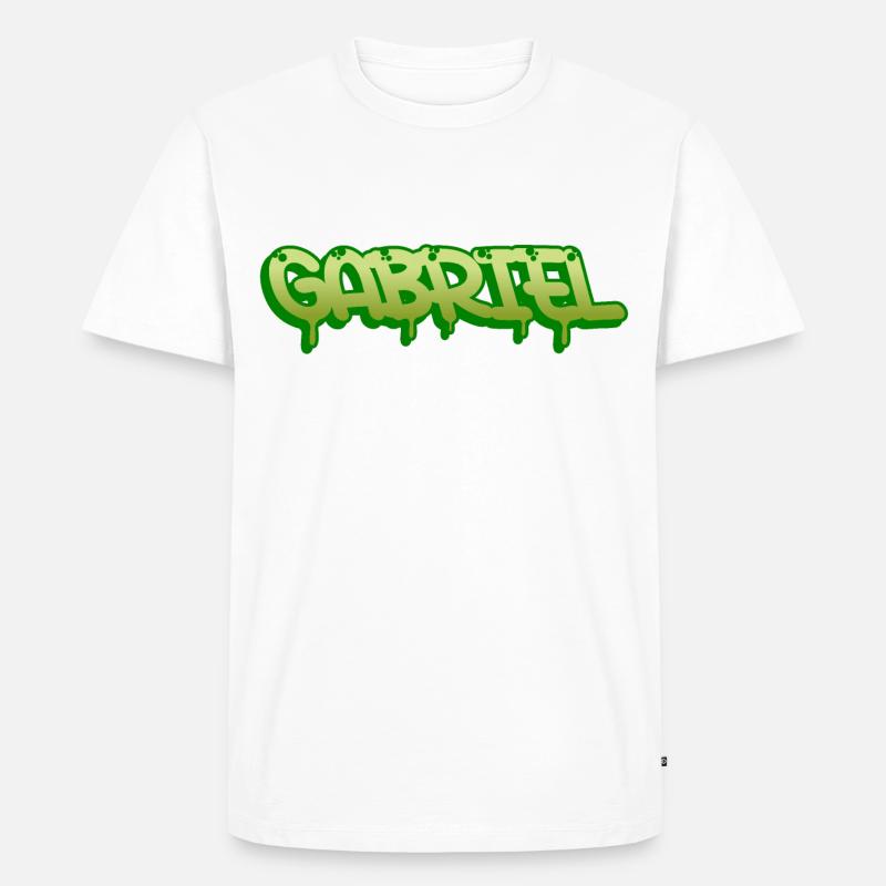Graffiti name Gabriel - Männer Premium Bio T-Shirt - Weiß