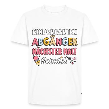 1 Grade School Child Back to School Kindergarten Kita E - Men's Premium Organic T-Shirt - white - Front - Nico (187cm)