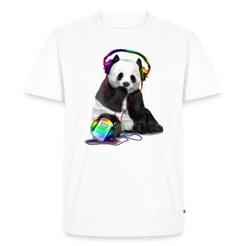 Music Bear Bear Panda T-shirt graphique - T-shirt Premium bio Homme - blanc - Devant - Nico (187cm)