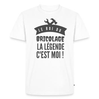 Le roi du bricolage - T-shirt Premium bio Homme - blanc - Devant - Nico (187cm)