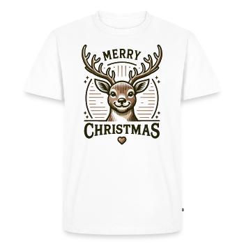 Renne Joyeux Noël Noël Noël - T-shirt Premium bio Homme - blanc - Devant - Nico (187cm)