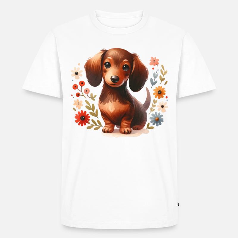 Teckel Teckel Chiens Chiot - T-shirt Premium bio Homme - blanc