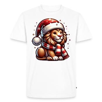 Noël doux Lion Noël - T-shirt Premium bio Homme - blanc - Devant - Nico (187cm)