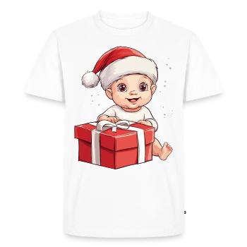 Noël Bébé Enfant Mignon Mignon Drôle Cadeau - T-shirt Premium bio Homme - blanc - Devant - Nico (187cm)