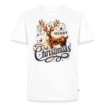 Joyeux Noël Renne Noël - T-shirt Premium bio Homme - blanc - Devant - Nico (187cm)