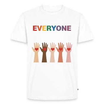 Welcome: Hearts for Diversity - Men's Premium Organic T-Shirt - white - Front - Nico (187cm)