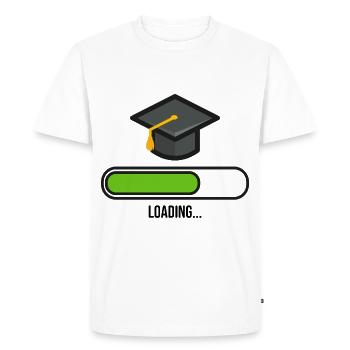Études d’apprentissage de fin d’études - T-shirt Premium bio Homme - blanc - Devant - Nico (187cm)
