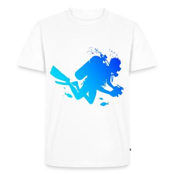 Plongée sous-marine Plongée libre Plongée sous-marine femme - T-shirt Premium bio Homme - blanc - Devant - Nico (187cm)