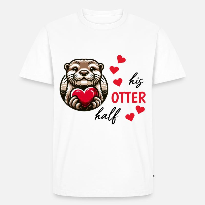 Otter half liebe geschenk - Männer Premium Bio T-Shirt - Weiß