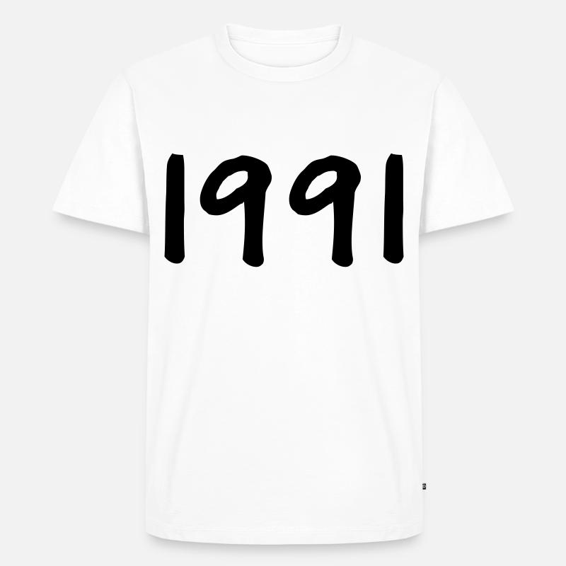 Geburtsjahr 1991 Geschenkidee - Männer Premium Bio T-Shirt - Weiß
