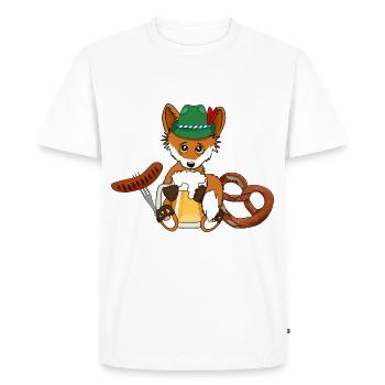Fuchs Bier Bratwurst Brezel Bayern Fest October - Men's Premium Organic T-Shirt - white - Front - Nico (187cm)