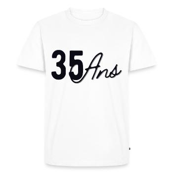 35 Ans - T-shirt Premium bio Homme - blanc - Devant - Nico (187cm)